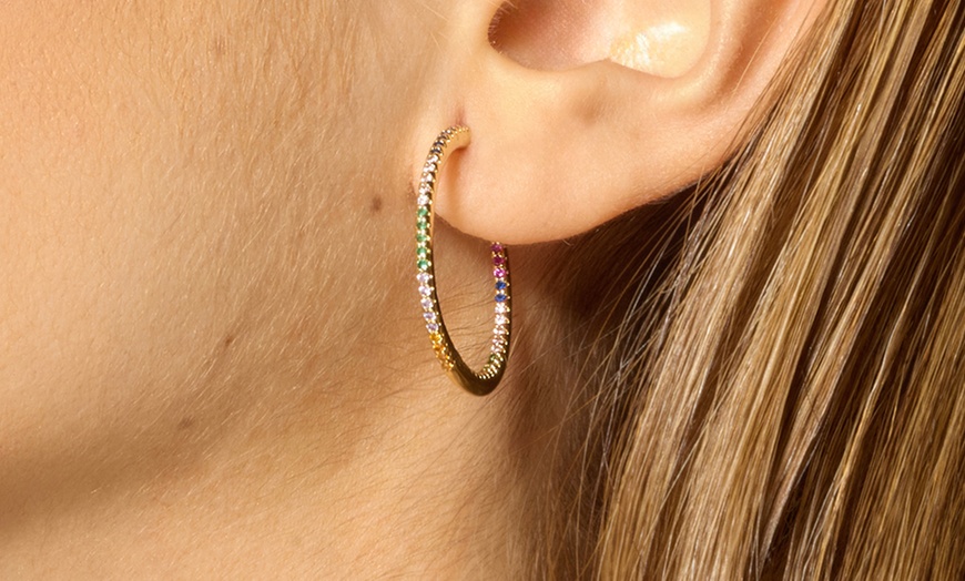 Image 1: Boucles d'oreilles Luxenter "Firmou" à zircons brillants