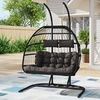 Image 40: Outdoor Cosy Rattan-Effect Hanging Egg Chair with Cushion