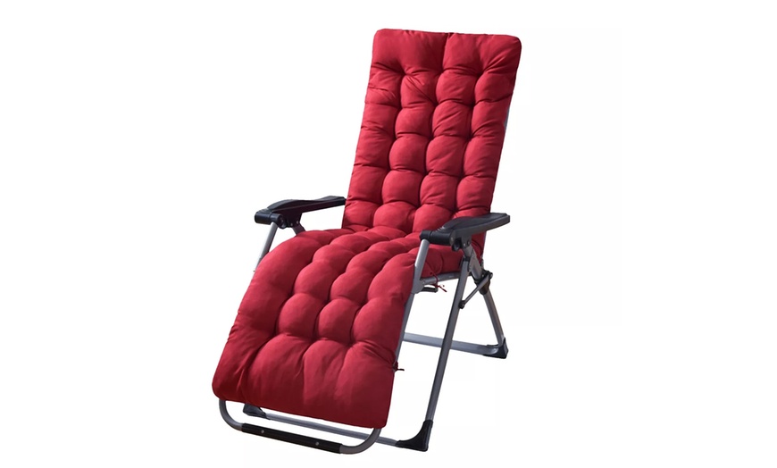 Image 2: Chaise pliante avec coussin et dossier inclinable
