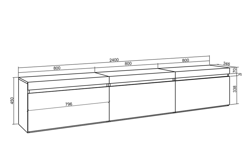 Image 34: Meuble TV suspendu avec grande capacité de rangement  