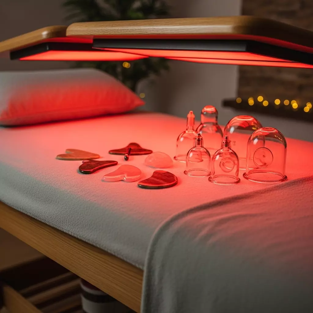 Indulge in Esthetics by Faith's One or Three Sessions Gua Sha & Cupping Red Light Therapy (Up to 70% Off) - Second Medium