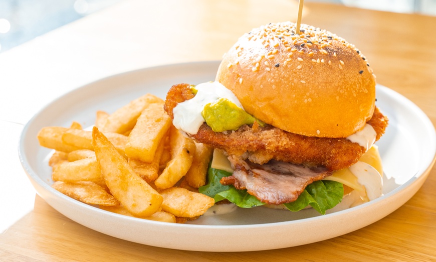 Image 1: Burger with Cocktail at Surfers Pavilion