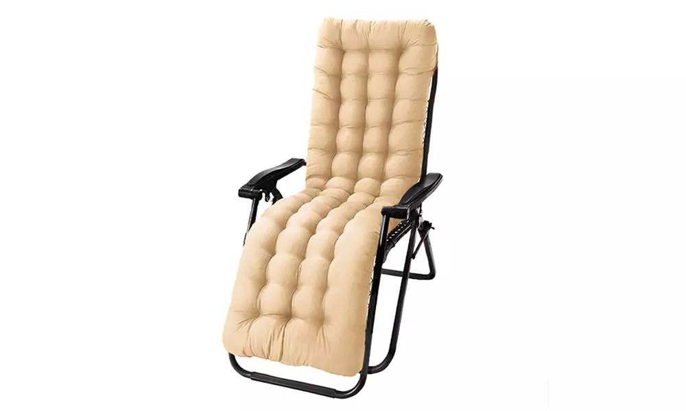 Chaise pliante avec coussin et dossier inclinable