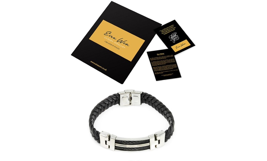 Image 16: Eira Wen ® Father's Day Men's Leather Bracelets