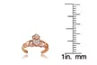 Rose Gold Flashed Sterling Silver Cubic Zirconia Claddagh Toe Ring - Second Medium