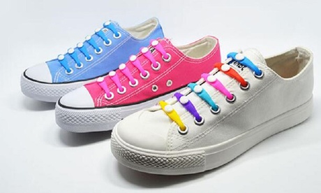 Set di 12 lacci in silicone per scarpe, disponibili in 5 colori