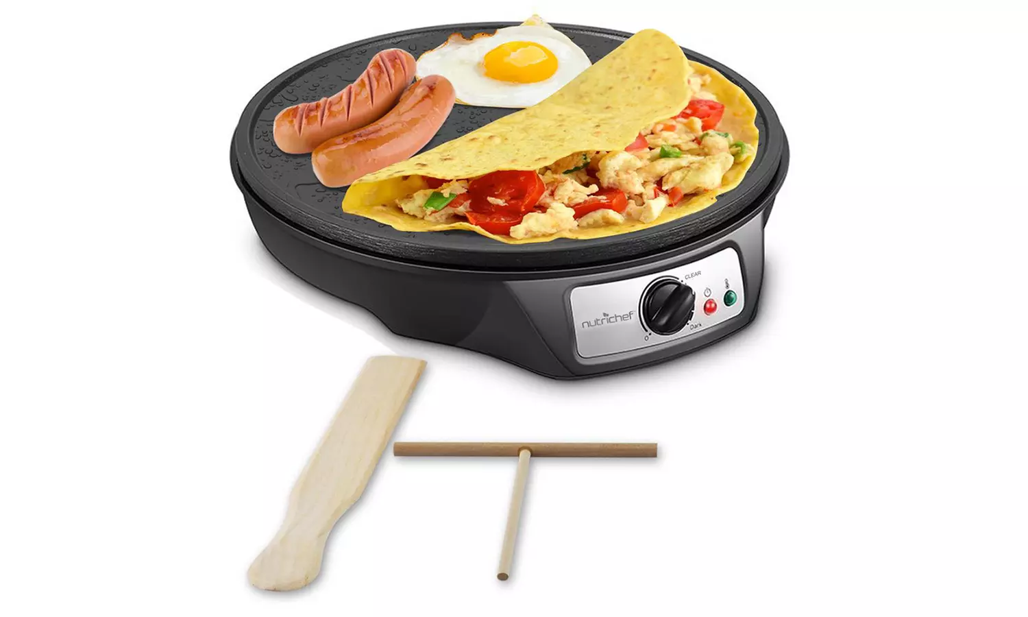 Nutrichef Electric Griddle Crepe Maker and Hot Plate Cooktop - Primary Image