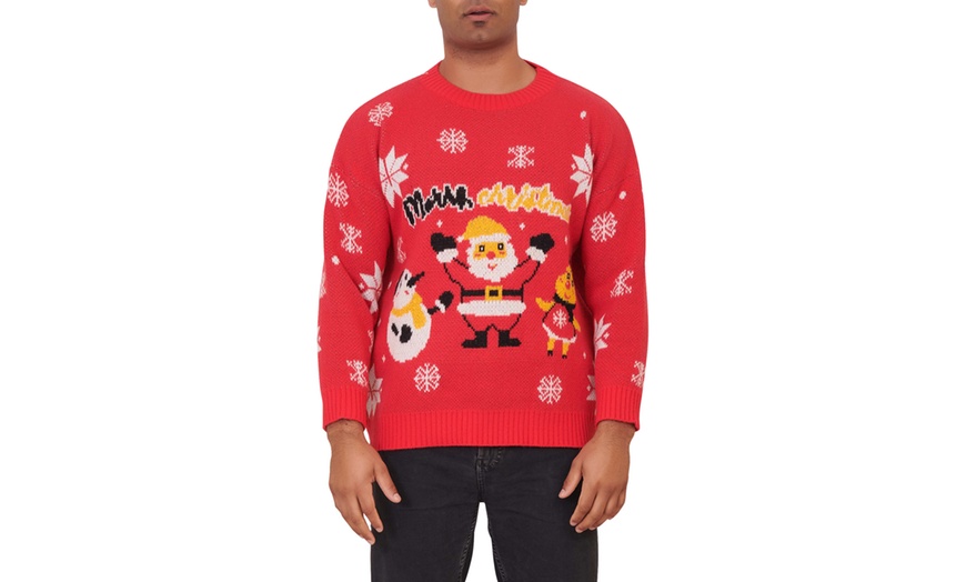 Image 2: Unisex Festive Gingerbread Knitted Christmas Jumper