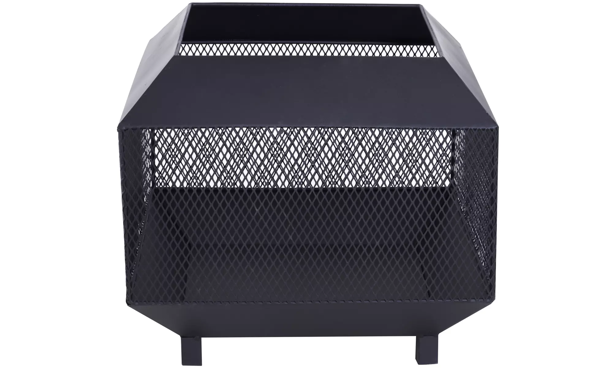 Outsunny Square-Shaped Fire Pit Table with Optional Grill Shelf