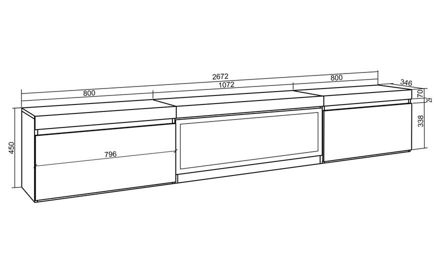 Image 37: Meuble TV suspendu avec grande capacité de rangement  