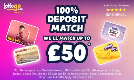 Deposit Match Up To £50* - Play Bingo With LottoGo - LottoGo
