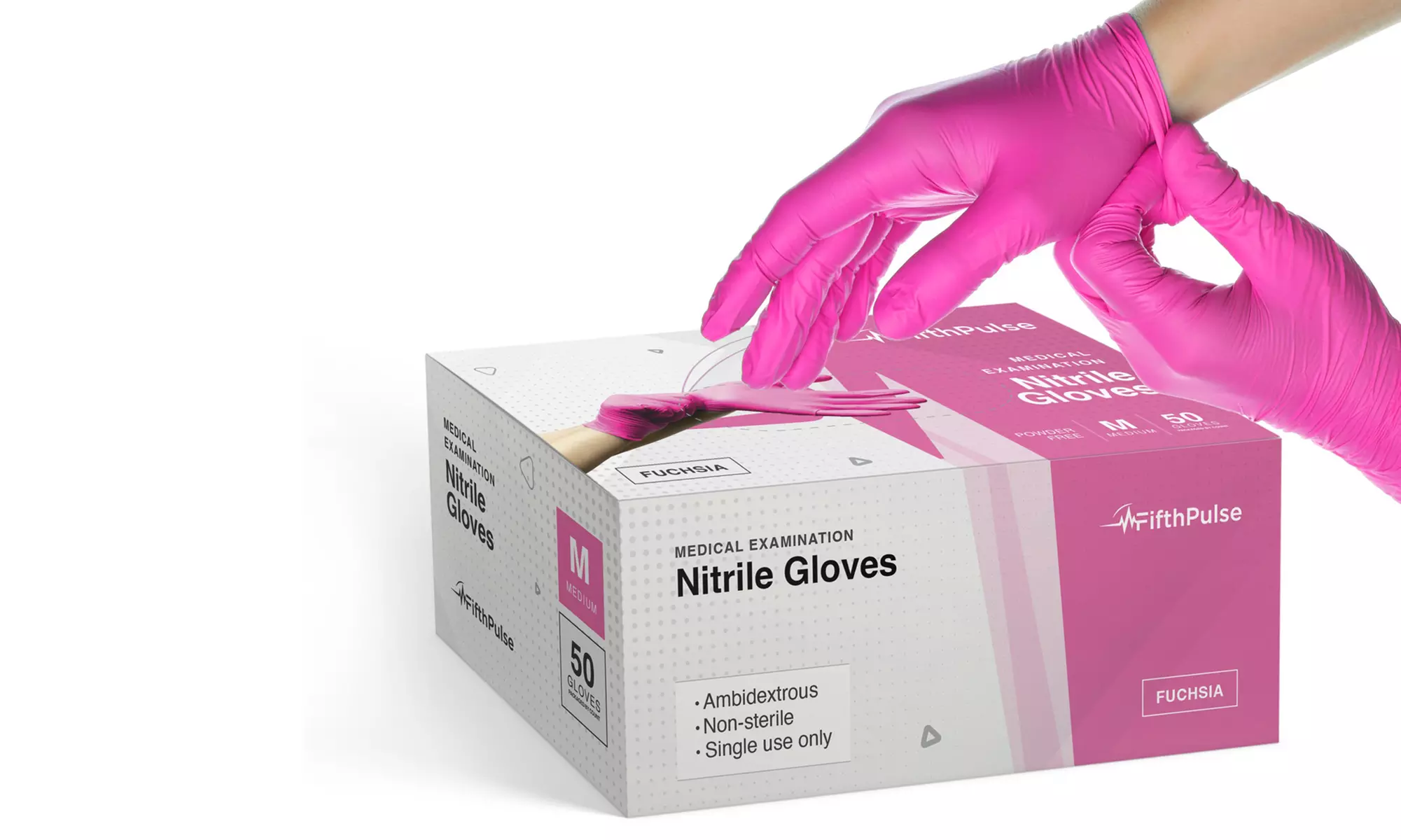 Fifth Pulse Nitrile Exam Latex Free and Powder Free Gloves - Box of 50