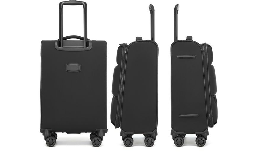 Image 3: Kono 20 inch Women's Lightweight Softshell Suitcase 32L Travel Case