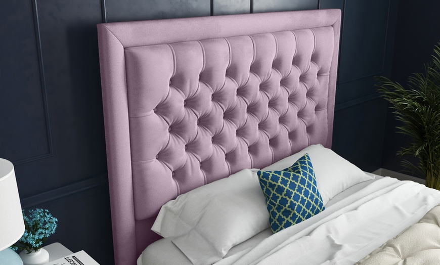 Image 14: DS Living Kingston Upholstered Soft Velvet Bed