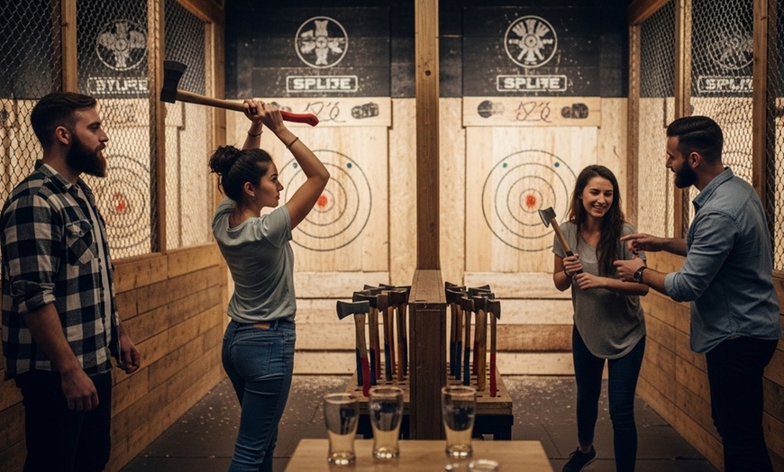 Image 1: Experience Thrilling Axe Throwing with Your Crew
