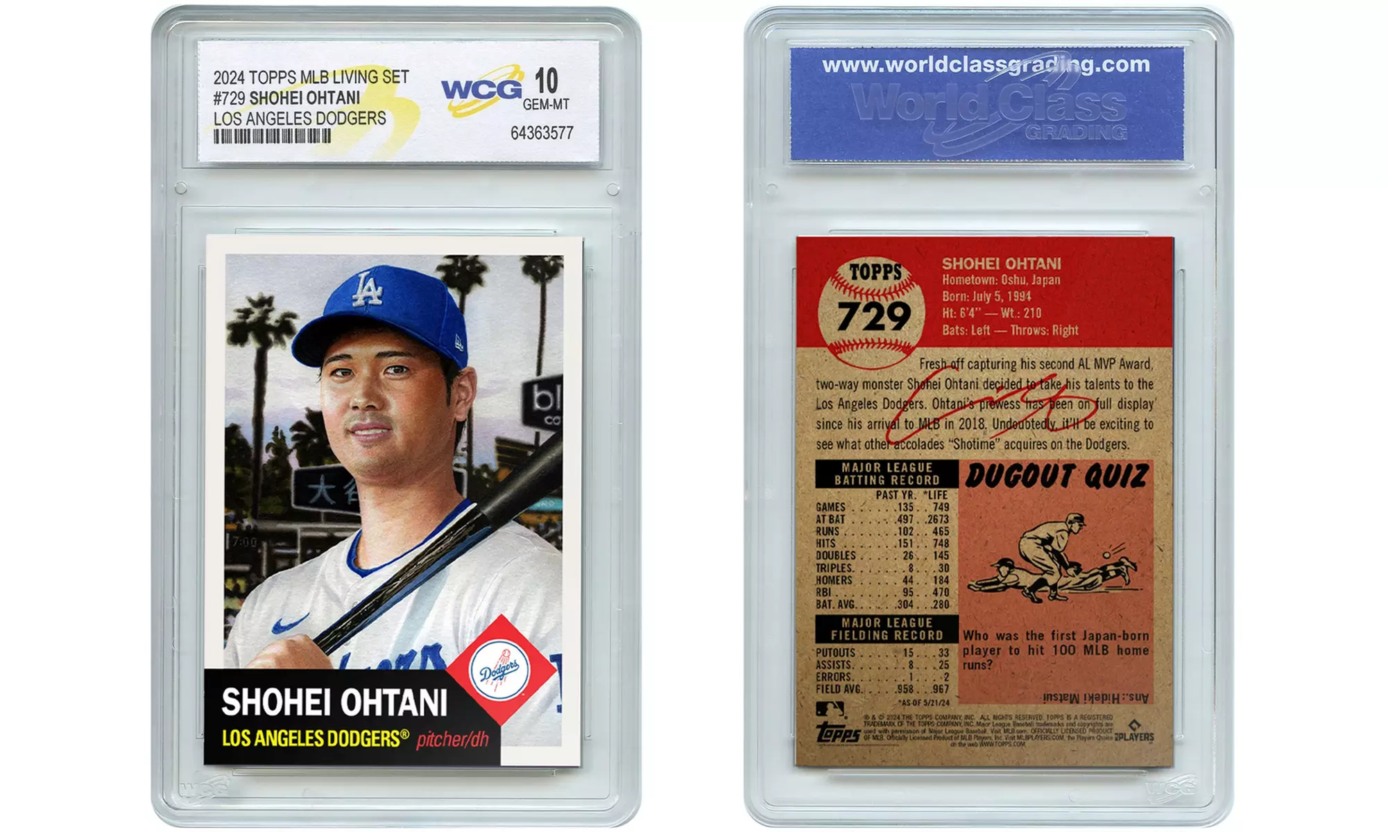 2024 Topps MLB Living Set SHOHEI OHTANI Los Angeles Dodgers Card #729 GM 10