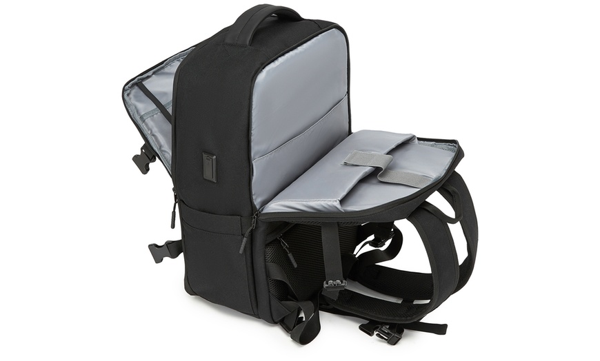 Image 8: KONO PVC Coated Water-Resistant Backpack Travel Business Laptop Bag