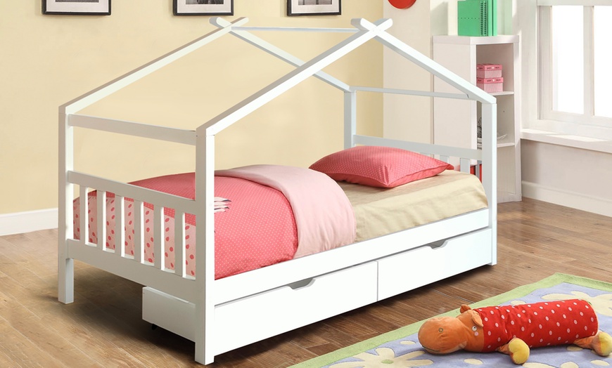Image 11: Milverton Children's Storage House Bed with Optional Tent and Mattress