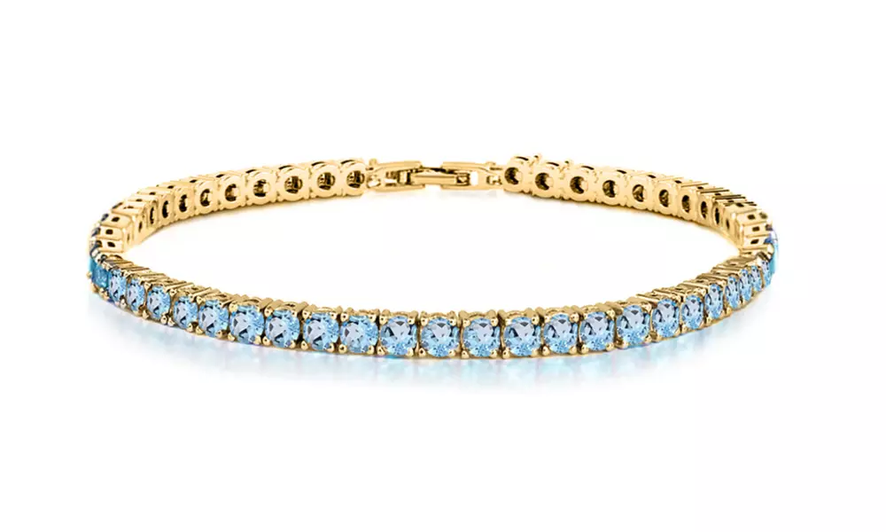 Blue Topaz Tennis Bracelets in 18K Gold