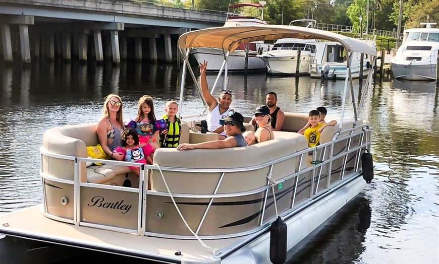 Image 3: Half or Full Day Pontoon Rental For Up to 8 - Weekdays or Weekends