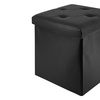 Image 20: Pouf carré en simili cuir avec espace de rangement