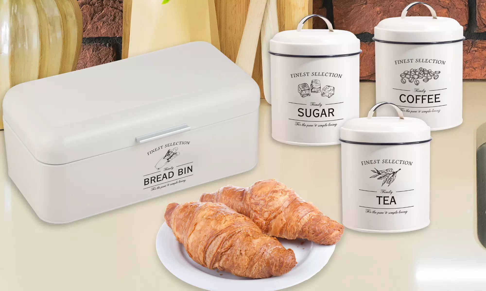 Herzberg 3er- oder 4er-Set Aufbewahrungsdosen im Retro-Stil