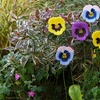Image 13: 6 or 12 Pack of Metal Flower Stakes - Pansy / Sunflower / Daisy
