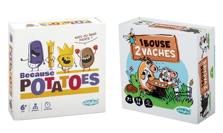 Set de 2 jeux de société Widyka 1 bouse 2 vaches et Because Potatoes