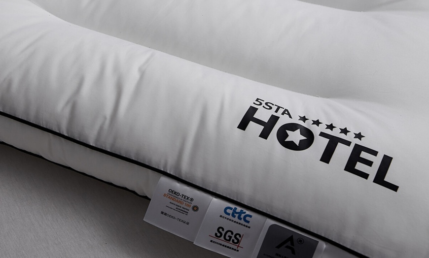 Image 14: 100% Cotton Five Star Hotel Pillow 2 Pack Set