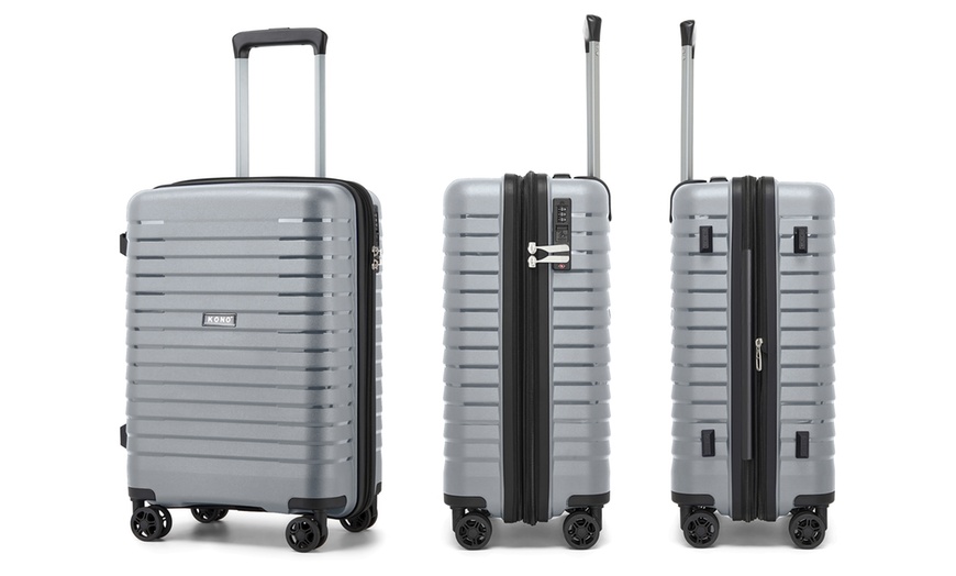 Image 16: 1x oder 2x Kono Hartschalen-Reisekoffer mit Getränkehalter