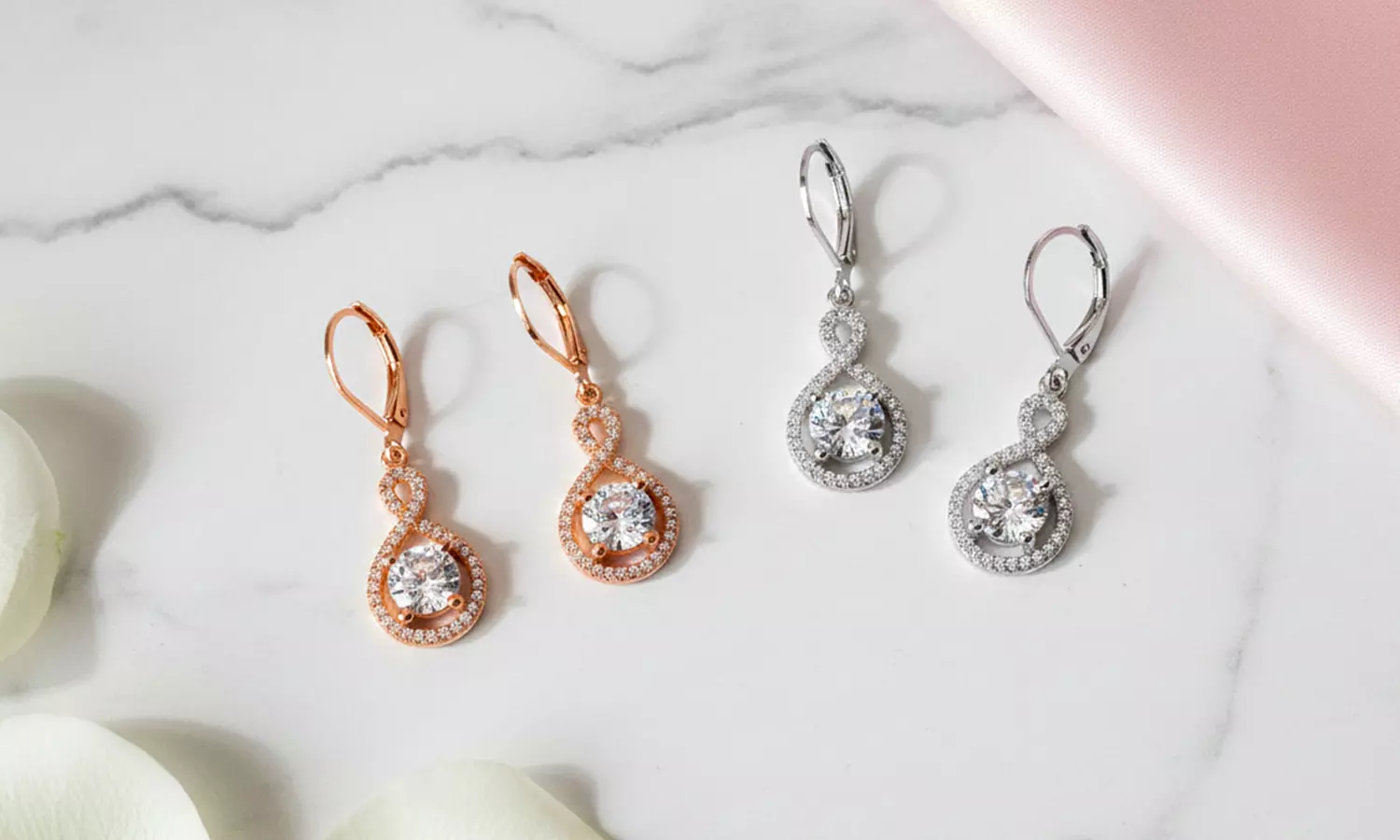 18K Gold Plated Infinity Leverback earrings