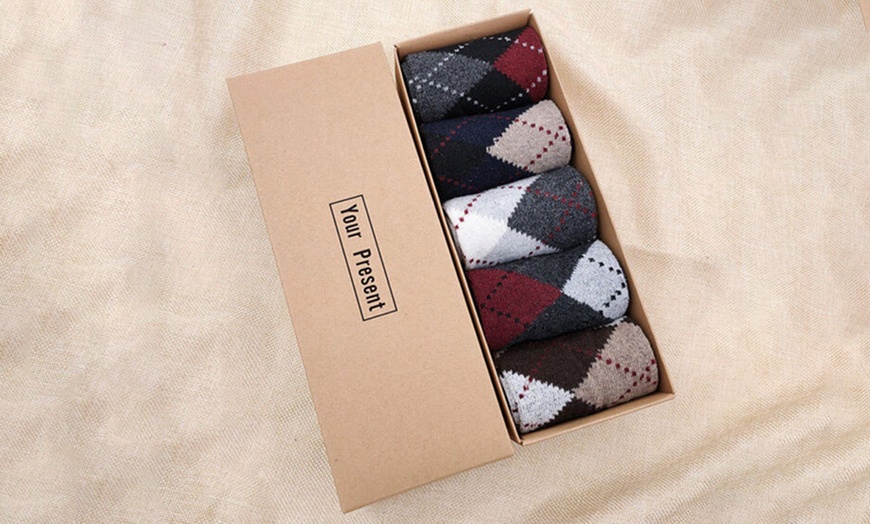 Image 8: Set of Five Pairs Wool Men's Socks 