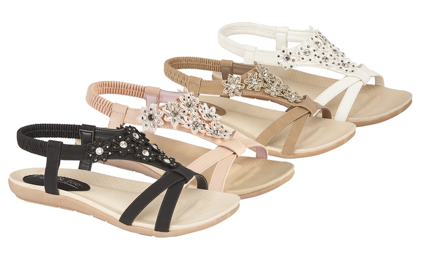 Image 1: Women's Elasticated Back Sandals