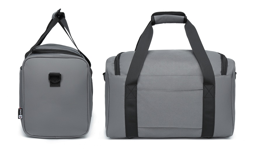 Image 10: KONO 1 to 3-Piece ABS Hard Shell Suitcase and Duffel Bag Set Grey