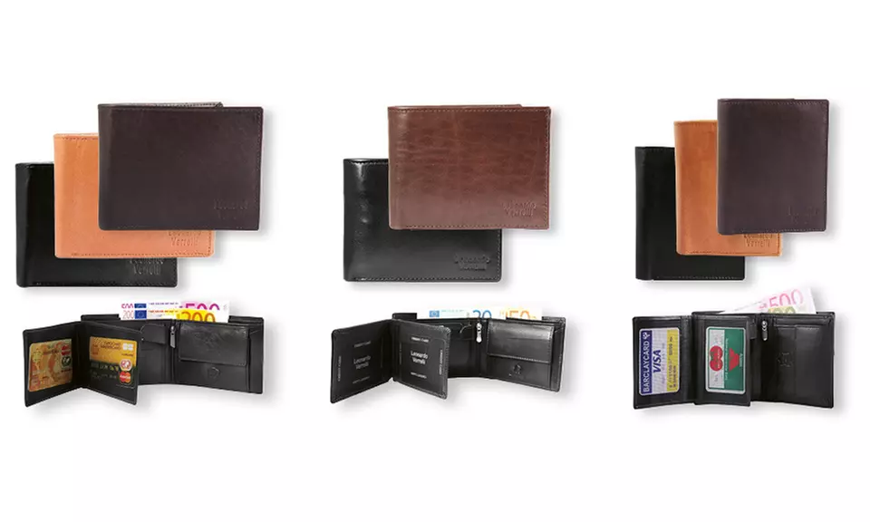 Leonardo Verrelli Echtleder-Geldbeutel