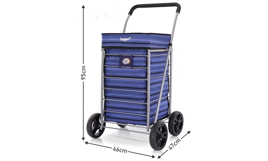 Image 12: Hoppa Lightweight Four or Six Wheel Folding Shopping Trolley
