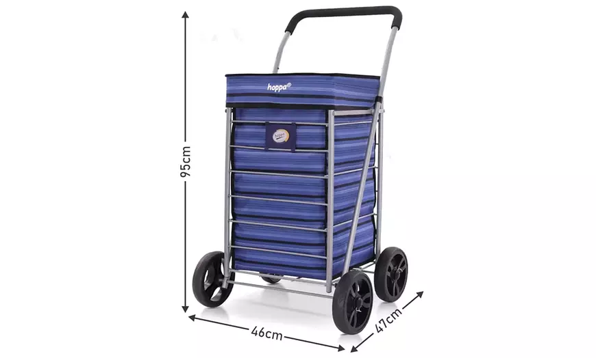Image 12: Hoppa Lightweight Four or Six Wheel Folding Shopping Trolley