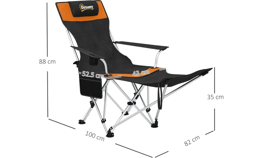 Image 15: Set of Two Outsunny Folding Camping Chairs 