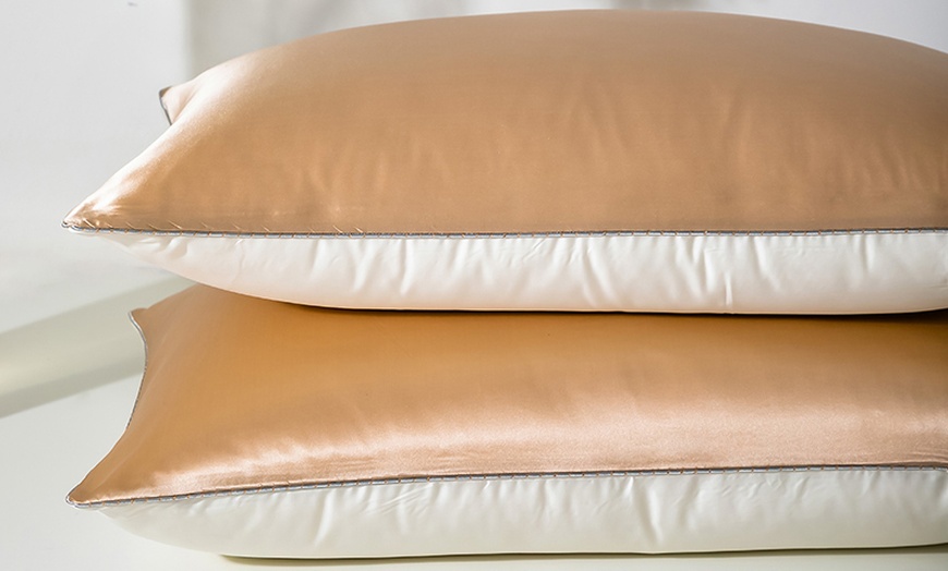 Image 11: 21 Momme Pure Silk Hotel Grade Pillowcase Pair