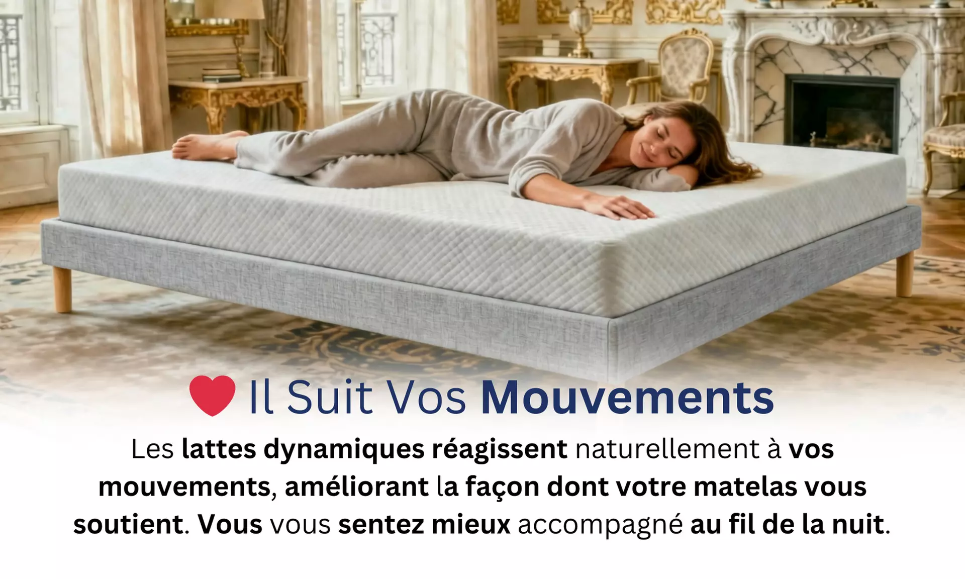 Sommier à latte dynamique, bois massif d'épicéa et de hêtre