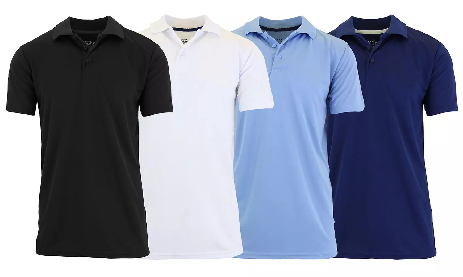 4 Pack Galaxy By Harvic Men's Tagless Dry-Fit Moisture-Wicking Polo (S-2XL)