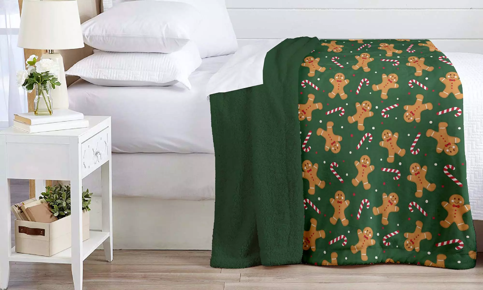 Plaid réversible sherpa et microfibre