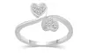 1/10 CTTW Diamond Double Heart Fashion Ring in Sterling Silver by Fifth and Fine