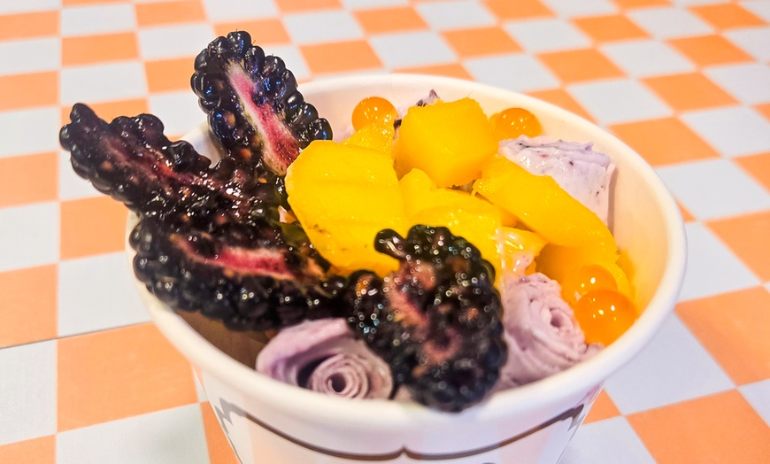 Image 3: Personalized Rolled Ice Cream: Custom Creation with up to 8 Toppings