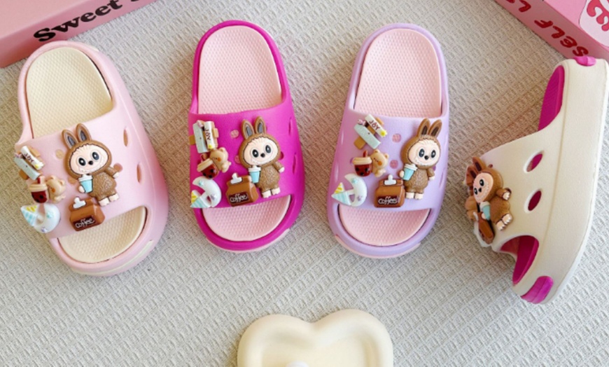 Image 10: Labubu-Inspired kids Cute Cartoon Slippers