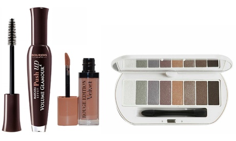 Lot maquillage Bourjois avec mascara, rouge à lèvres et palette