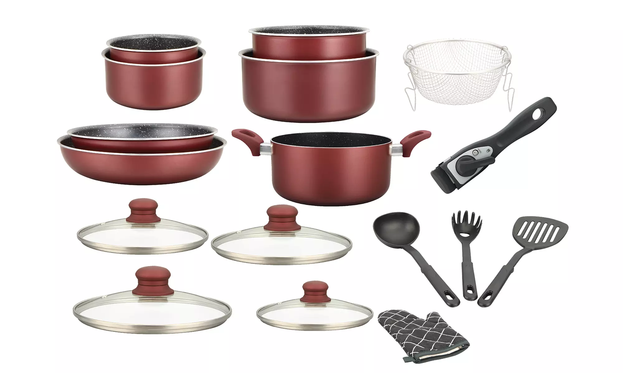 Batería de cocina con mango desmontable, de Herzberg