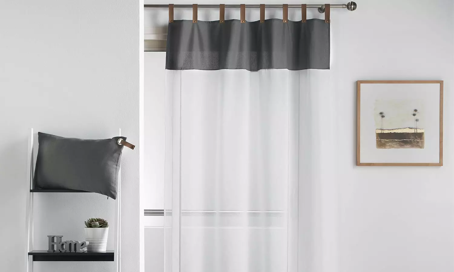 1 ou 2 voilages à passant imitation cuir de la marque Douceur d'Intérieur - Primary Image