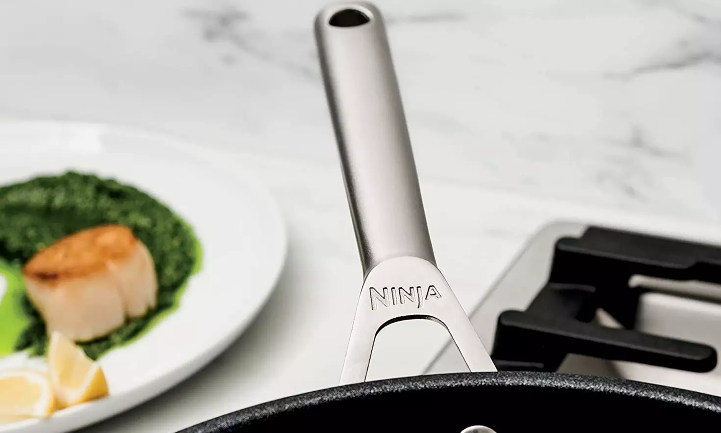 Ninja C62000 Foodi NeverStick Stainless 8-Inch & 10.25-Inch Fry Pan Set - New