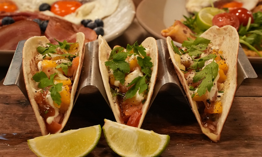 Image 2: 2,3, or 4 Mains/Sharing Plates + Beers/Wine/Cocktails: For 2, 3, or 4